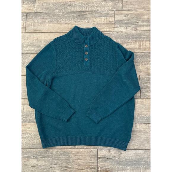 Tommy Bahama Men's Seaway Sorrento Beach Button Up Mock Neck Sweater Size XL - Picture 8 of 10